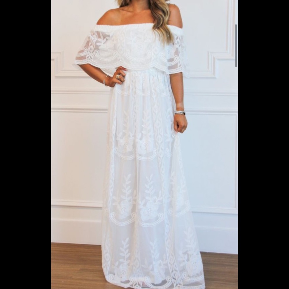 White Lace Maxi Dress